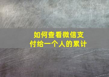 如何查看微信支付给一个人的累计