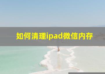 如何清理ipad微信内存