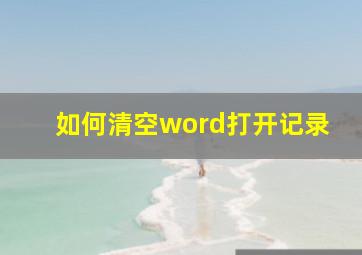 如何清空word打开记录