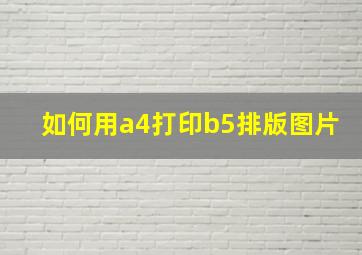 如何用a4打印b5排版图片