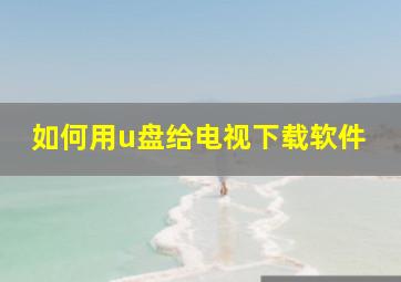 如何用u盘给电视下载软件