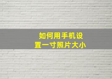 如何用手机设置一寸照片大小