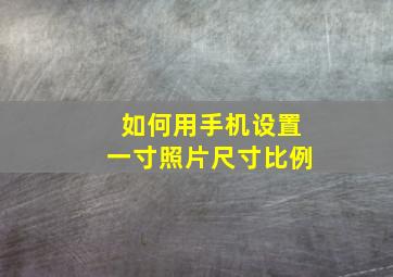 如何用手机设置一寸照片尺寸比例