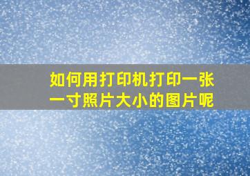 如何用打印机打印一张一寸照片大小的图片呢