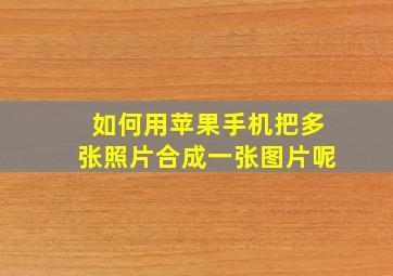 如何用苹果手机把多张照片合成一张图片呢