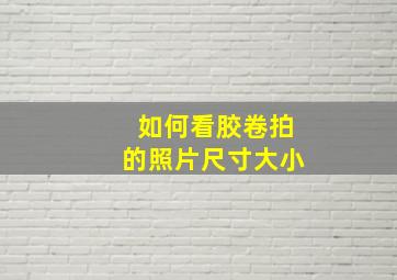 如何看胶卷拍的照片尺寸大小