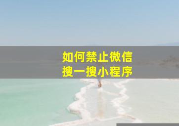 如何禁止微信搜一搜小程序