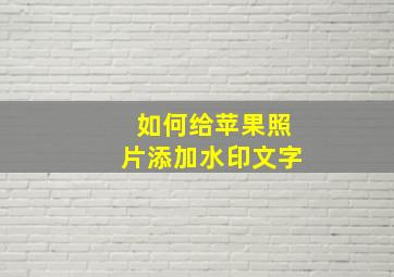 如何给苹果照片添加水印文字