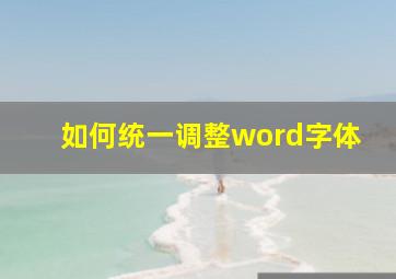 如何统一调整word字体