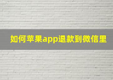 如何苹果app退款到微信里