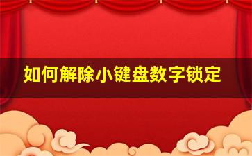 如何解除小键盘数字锁定