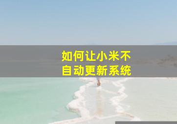 如何让小米不自动更新系统