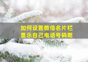 如何设置微信名片栏显示自己电话号码呢