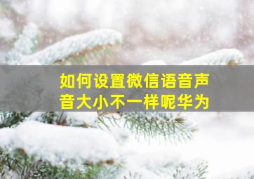 如何设置微信语音声音大小不一样呢华为