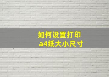 如何设置打印a4纸大小尺寸