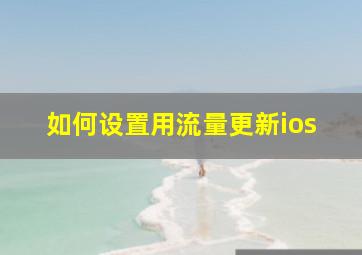 如何设置用流量更新ios