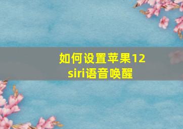 如何设置苹果12siri语音唤醒