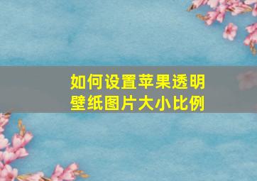 如何设置苹果透明壁纸图片大小比例