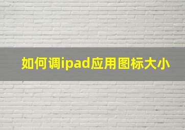 如何调ipad应用图标大小