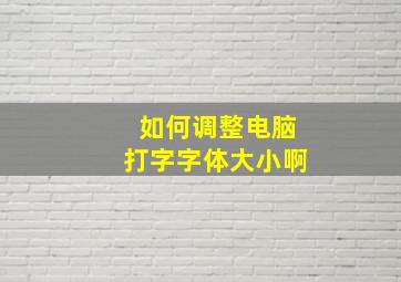 如何调整电脑打字字体大小啊