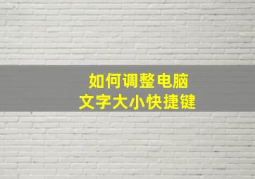 如何调整电脑文字大小快捷键