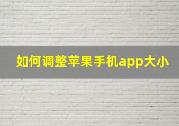 如何调整苹果手机app大小