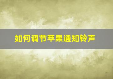 如何调节苹果通知铃声