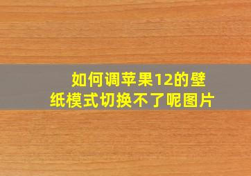 如何调苹果12的壁纸模式切换不了呢图片