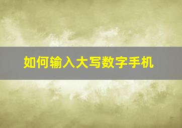 如何输入大写数字手机