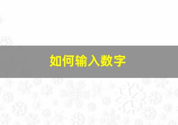 如何输入数字