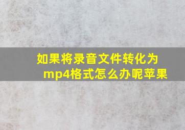 如果将录音文件转化为mp4格式怎么办呢苹果