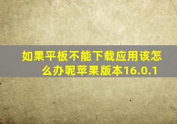 如果平板不能下载应用该怎么办呢苹果版本16.0.1