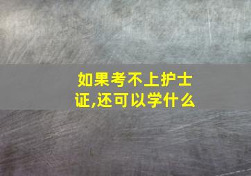 如果考不上护士证,还可以学什么