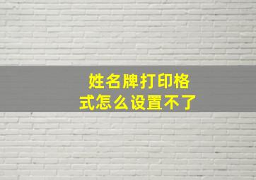 姓名牌打印格式怎么设置不了