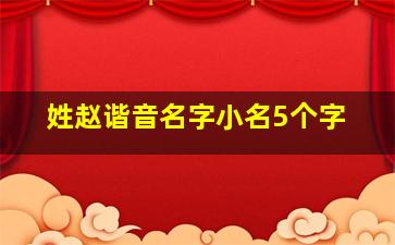 姓赵谐音名字小名5个字