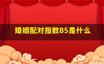 婚姻配对指数85是什么