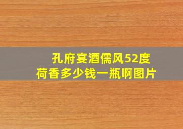 孔府宴酒儒风52度荷香多少钱一瓶啊图片