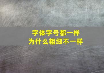 字体字号都一样为什么粗细不一样