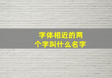 字体相近的两个字叫什么名字