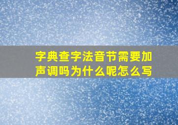 字典查字法音节需要加声调吗为什么呢怎么写