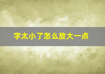 字太小了怎么放大一点