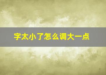 字太小了怎么调大一点