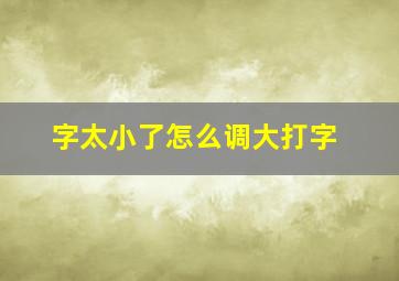 字太小了怎么调大打字