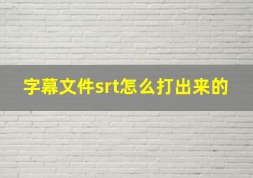 字幕文件srt怎么打出来的