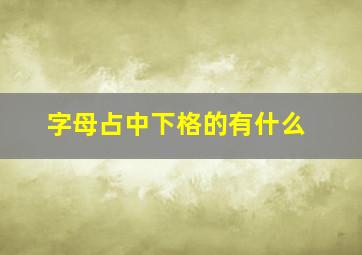 字母占中下格的有什么