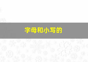 字母和小写的