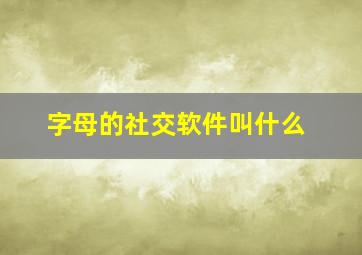 字母的社交软件叫什么