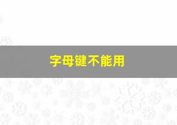 字母键不能用