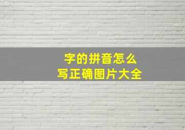 字的拼音怎么写正确图片大全