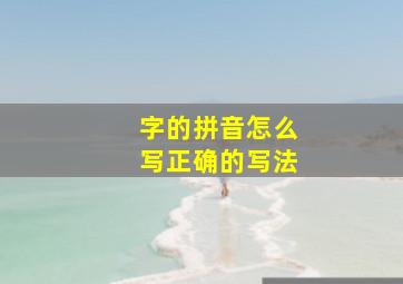 字的拼音怎么写正确的写法